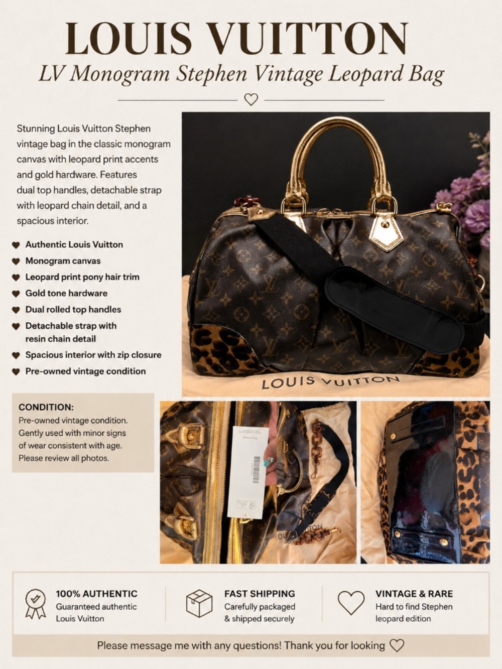 Stephen Sprouse Leopard  Speedy 30 ( Authentic)